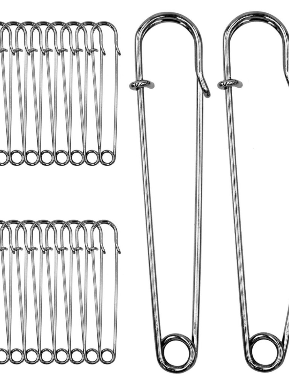 4 Inch Large Safety Pins for Clothes Big Heavy Giant Safety Pin for Fashion, Sew